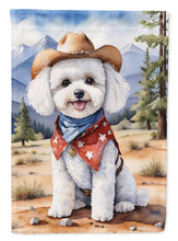 Load image into Gallery viewer, Bichon Frise Cowboy Welcome House Flag