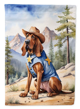 Load image into Gallery viewer, Bloodhound Cowboy Welcome Garden Flag – Western Dog Yard Decor with Mountain Landscape