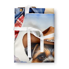 Load image into Gallery viewer, Border Terrier Cowboy Welcome Apron – Artist-Designed Kitchen, BBQ &amp; Craft Apron