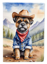 Load image into Gallery viewer, Border Terrier Cowboy Welcome House Flag