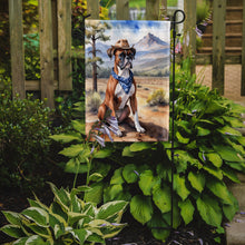 Load image into Gallery viewer, Boxer Cowboy Welcome Garden Flag – Western Dog Yard Decor with Mountain Landscape
