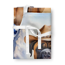 Load image into Gallery viewer, Bullmastiff Cowboy Welcome Apron – Artist-Designed Kitchen, BBQ &amp; Craft Apron