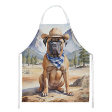 Load image into Gallery viewer, Bullmastiff Cowboy Welcome Apron – Artist-Designed Kitchen, BBQ &amp; Craft Apron