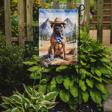 Load image into Gallery viewer, Bullmastiff Cowboy Welcome Garden Flag – Western Dog Yard Decor with Mountain Landscape