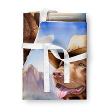 Load image into Gallery viewer, Chesapeake Bay Retriever Cowboy Welcome Apron – Artist-Designed Kitchen, BBQ &amp; Craft Apron