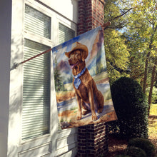 Load image into Gallery viewer, Chesapeake Bay Retriever Cowboy Welcome House Flag