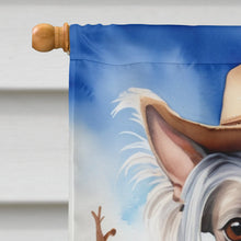 Load image into Gallery viewer, Chinese Crested Cowboy Welcome House Flag