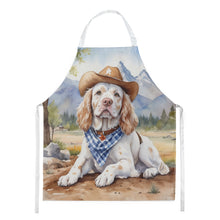 Load image into Gallery viewer, Clumber Spaniel Cowboy Welcome Apron – Artist-Designed Kitchen, BBQ &amp; Craft Apron