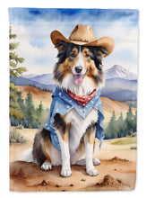 Load image into Gallery viewer, Collie Cowboy Welcome House Flag