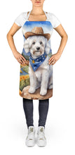 Load image into Gallery viewer, Coton de Tulear Cowboy Welcome Apron – Artist-Designed Kitchen, BBQ &amp; Craft Apron