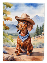 Load image into Gallery viewer, Dachshund Cowboy Welcome House Flag