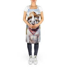 Load image into Gallery viewer, English Bulldog Cowboy Welcome Apron – Artist-Designed Kitchen, BBQ &amp; Craft Apron