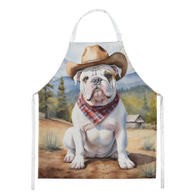 Load image into Gallery viewer, English Bulldog Cowboy Welcome Apron – Artist-Designed Kitchen, BBQ &amp; Craft Apron