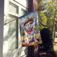 Load image into Gallery viewer, English Bulldog Cowboy Welcome House Flag