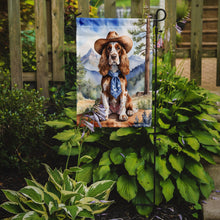 Load image into Gallery viewer, English Cocker Spaniel Cowboy Welcome Garden Flag – Western Dog Yard Decor with Mountain Landscape