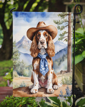 Load image into Gallery viewer, English Cocker Spaniel Cowboy Welcome Garden Flag – Western Dog Yard Decor with Mountain Landscape