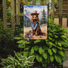 Load image into Gallery viewer, English Cocker Spaniel Cowboy Welcome Garden Flag – Western Dog Yard Decor with Mountain Landscape