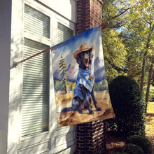 Load image into Gallery viewer, Flat-Coated Retriever Cowboy Welcome House Flag