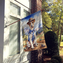 Load image into Gallery viewer, Fox Terrier Cowboy Welcome House Flag
