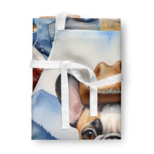 Load image into Gallery viewer, French Bulldog Cowboy Welcome Apron – Artist-Designed Kitchen, BBQ &amp; Craft Apron