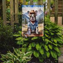 Load image into Gallery viewer, French Bulldog Cowboy Welcome Garden Flag – Western Dog Yard Decor with Mountain Landscape