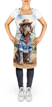 Load image into Gallery viewer, German Wirehaired Pointer Cowboy Welcome Apron – Artist-Designed Kitchen, BBQ &amp; Craft Apron