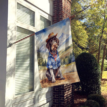 Load image into Gallery viewer, German Wirehaired Pointer Cowboy Welcome House Flag