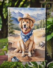 Load image into Gallery viewer, Golden Retriever Cowboy Welcome Garden Flag – Western Dog Yard Decor with Mountain Landscape