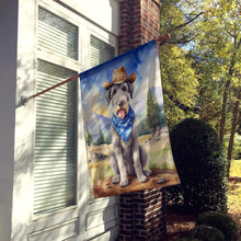 Load image into Gallery viewer, Irish Wolfhound Cowboy Welcome House Flag