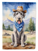 Load image into Gallery viewer, Irish Wolfhound Cowboy Welcome House Flag