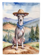 Load image into Gallery viewer, Italian Greyhound Cowboy Welcome House Flag