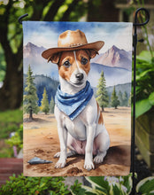 Load image into Gallery viewer, Jack Russell Terrier Cowboy Welcome Garden Flag – Western Dog Yard Decor with Mountain Landscape