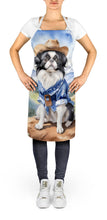 Load image into Gallery viewer, Japanese Chin Cowboy Welcome Apron – Artist-Designed Kitchen, BBQ &amp; Craft Apron