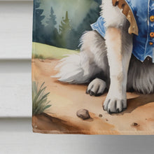 Load image into Gallery viewer, Keeshond Cowboy Welcome House Flag