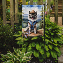 Load image into Gallery viewer, Keeshond Cowboy Welcome Garden Flag – Western Dog Yard Decor with Mountain Landscape