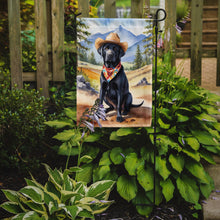 Load image into Gallery viewer, Labrador Retriever Cowboy Welcome Garden Flag – Western Dog Yard Decor with Mountain Landscape