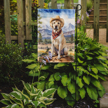 Load image into Gallery viewer, Labrador Retriever Cowboy Welcome Garden Flag – Western Dog Yard Decor with Mountain Landscape