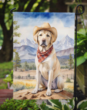 Load image into Gallery viewer, Labrador Retriever Cowboy Welcome Garden Flag – Western Dog Yard Decor with Mountain Landscape