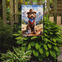 Load image into Gallery viewer, Labradoodle Cowboy Welcome Garden Flag – Western Dog Yard Decor with Mountain Landscape