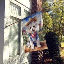 Load image into Gallery viewer, Maltese Cowboy Welcome House Flag