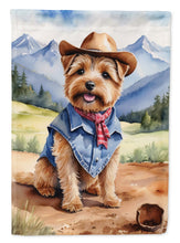 Load image into Gallery viewer, Norfolk Terrier Cowboy Welcome House Flag
