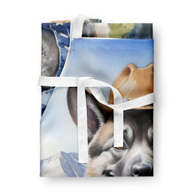 Load image into Gallery viewer, Norwegian Elkhound Cowboy Welcome Apron – Artist-Designed Kitchen, BBQ &amp; Craft Apron