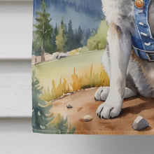 Load image into Gallery viewer, Norwegian Elkhound Cowboy Welcome House Flag