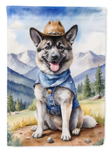 Load image into Gallery viewer, Norwegian Elkhound Cowboy Welcome House Flag