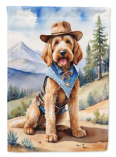 Load image into Gallery viewer, Otterhound Cowboy Welcome Garden Flag – Western Dog Yard Decor with Mountain Landscape