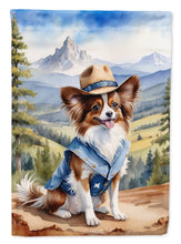 Load image into Gallery viewer, Papillon Cowboy Welcome House Flag