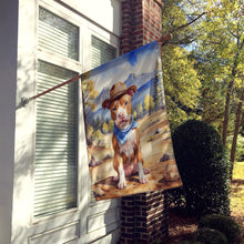 Load image into Gallery viewer, Pit Bull Terrier Cowboy Welcome House Flag