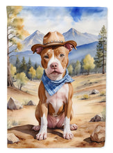 Load image into Gallery viewer, Pit Bull Terrier Cowboy Welcome House Flag