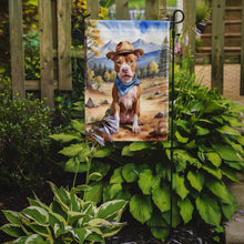 Load image into Gallery viewer, Pit Bull Terrier Cowboy Welcome Garden Flag – Western Dog Yard Decor with Mountain Landscape