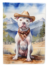 Load image into Gallery viewer, Pit Bull Terrier Cowboy Welcome House Flag